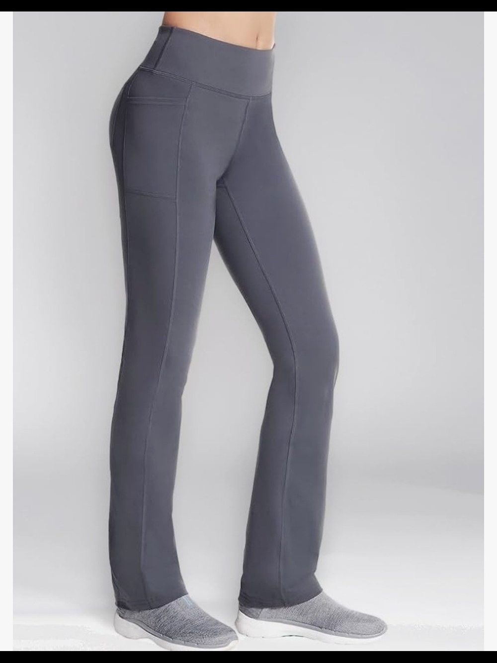 Skechers Slate Gray Boot-Cut Active Pants with Side Pocket